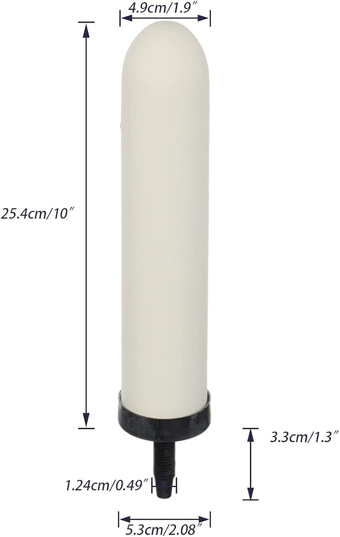 HUINING 2PCS 10" Ceramic Filter Candle Activated Carbon Replacement Filters Compatible with ProOne and Berkey Countertop Gravity Water Filter System, Household Water Bucket,Water Cooler Filtration (4)