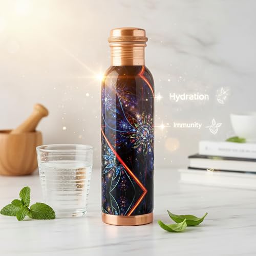 Pure Printed Copper Water Bottle