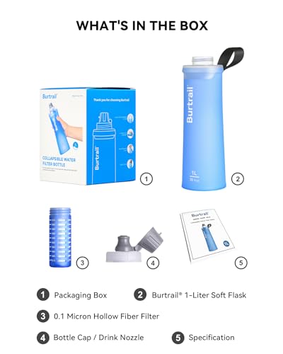 1.0L Collapsible Water Filter Bottle