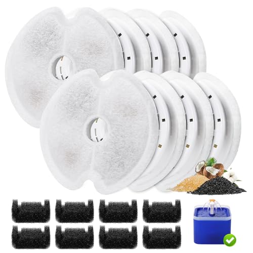 8 Packs Cat Water Fountain Filters for Ultra Silent Cat Fountain 67oz