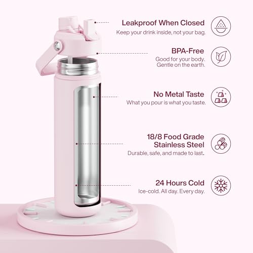 Insulated Water Bottle with Straw Stainless Steel Water Bottle