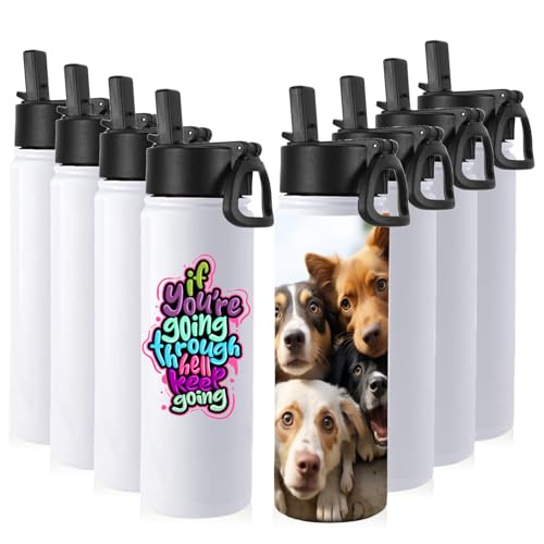 Sublimation Insulated Water Bottles Blank Bulk 8 Pack (8 Count)