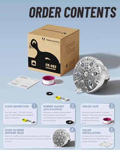 High Pressure Shower Head with Filter for Hard Water