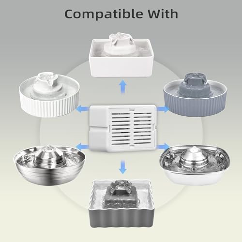 16 Pack Ceramic Cat Fountain Filter Replacement (16 Count)