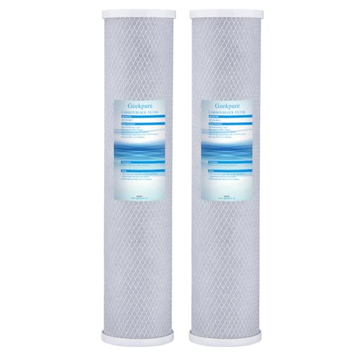 20 Inch Universal Compatible Big Blue Carbon Block Water Filter Cartridge Remove Chlorine Taste Odors (2 Count)