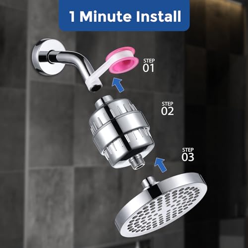 Filtered Shower Head with 23 Stage Water Softner