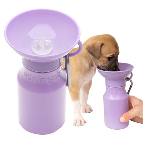 Springland 15oz Classic Portable Dog Water Bottle with Built (15 Fl Oz)
