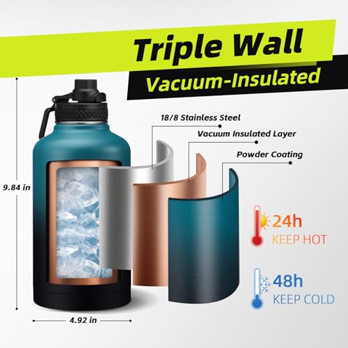 64oz Insulated Water Bottle with Straw (9 Count)