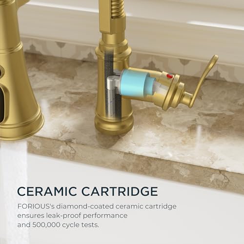 Gold Kitchen Faucet with Pull Down Sprayer