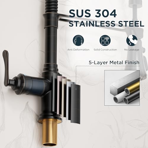 Rustic Kitchen Faucet with Pull Down Sprayer