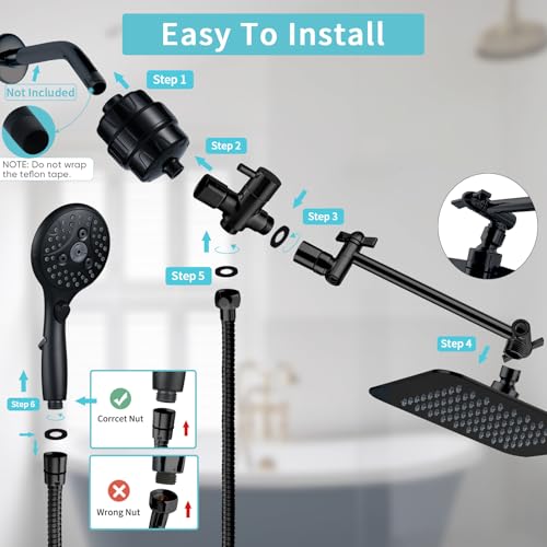 8'' Dual 20 Stage Filtered Shower Head with Handheld