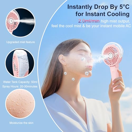 4000mAh Handheld Misting Fan