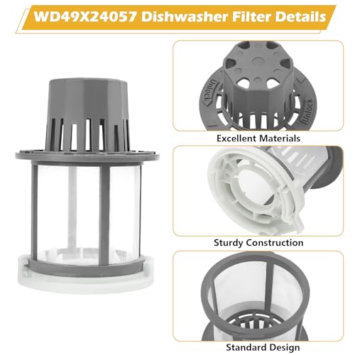 WD49X24057 Dishwasher Ultra Fine Filter Kit Replacement for GE Hotpoint