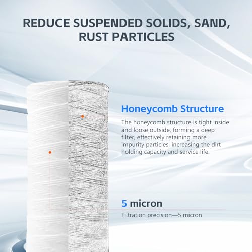 Whole House 5 Micron 10" x 4.5" Sediment Filter Cartridge (2 Count)