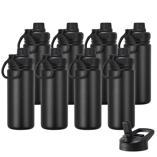 16 oz Kids Water Bottle for School Stainless Steel Double Wall Vacuum Insulated Water Bottle with Straw lids & Spout Lid (8 Count)