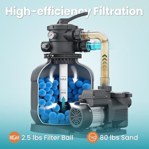 15" Sand Filter Pump for Above Ground Pool with Timer