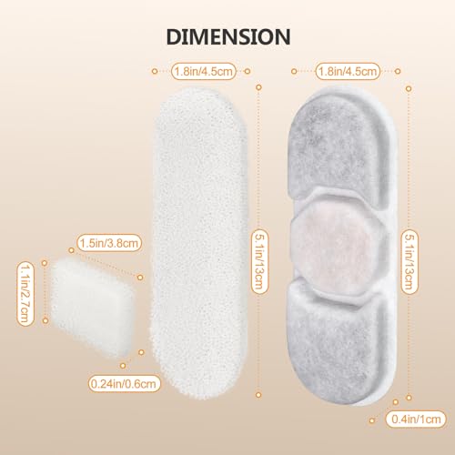 8 Sets Dog Fountain Filter Replacement for Zuqqony DYSJ03 16L