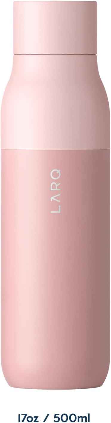 LARQ Bottle Twist Top 17 oz - Insulated Stainless Steel Water Bottle | BPA Free | Reusable for Camping, Office, Travel | Keeps Drinks Cold and Hot, Himalayan Pink