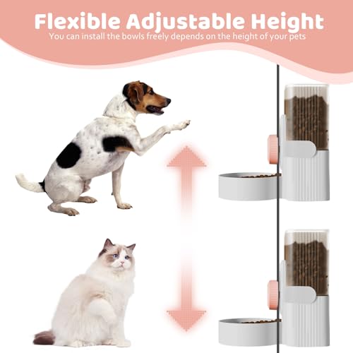 Hanging Cage Auto Pet Food Bowl Water Bottle Dispenser