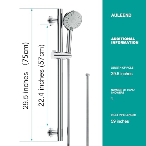 Shower Slide Bar Handheld Shower Head with Hose