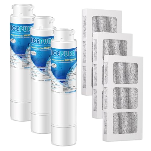 RWF5800A Refrigerator Water Filter and Air Filter Replacement for Frigidaire EPTWFU01 (3 Count)