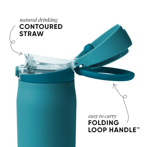 Water Bottle with Straw & Handle