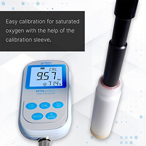 SX736 pH/DO/Conductivity/TDS/Salinity/Resistivity Portable Handheld Multiparameter 7-in-1 Meter Kit