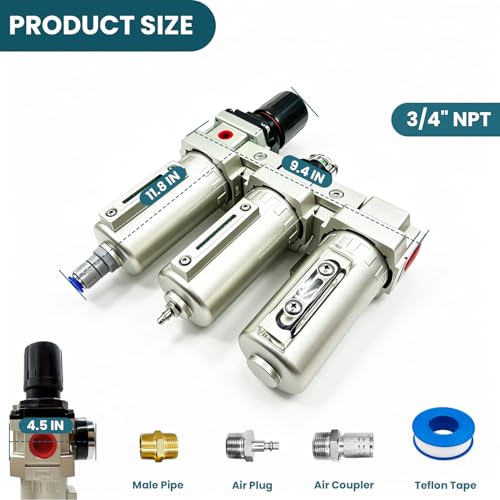 Upgraded 3 4" NPT Heavy Duty Industrial Grade 3 Stage Air Drying System