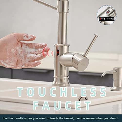 Smart Touchless Kitchen Sink Faucet with Pull Down Sprayer