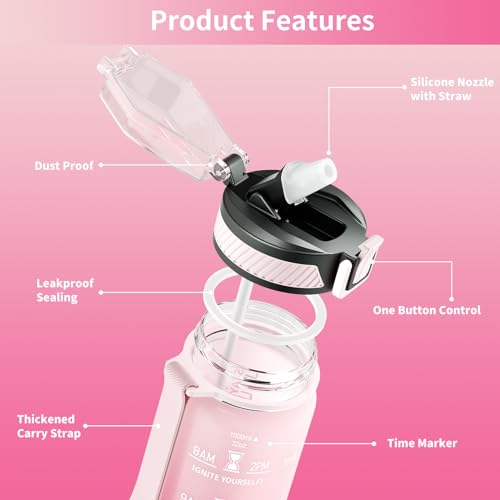 Water Bottle with Straw