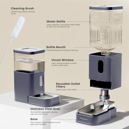 2.9 Gallon Automatic Dog Water Dispenser with Stainless Steel Bowl