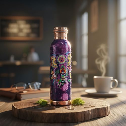 Black Wave Copper Water Bottle Pure Copper Vessel for Drinking