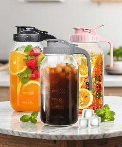 2 Quart Wide Mouth Glass Pitcher with Lid