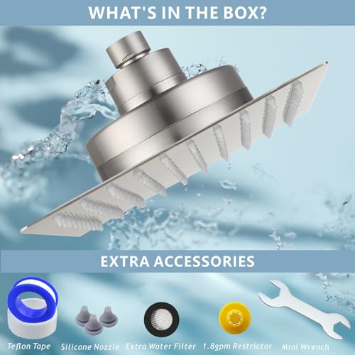 High Pressure Rain Shower Head with Filtered