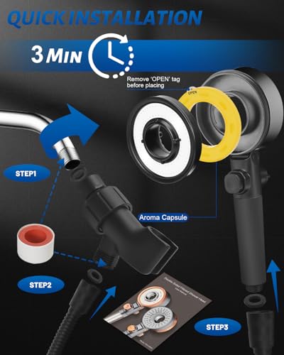 Filtered Shower Head with Handheld Spray for Skin and Hair Care