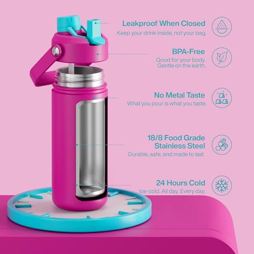 Insulated Water Bottle with Straw Stainless Steel Water Bottle