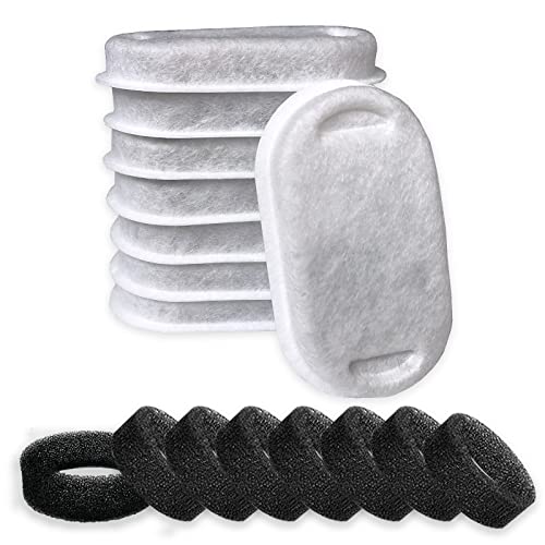 8 Pack Filters+8 Sponges for Stainless Steel Pet Fountain Compatible with Tomxcute 108oz