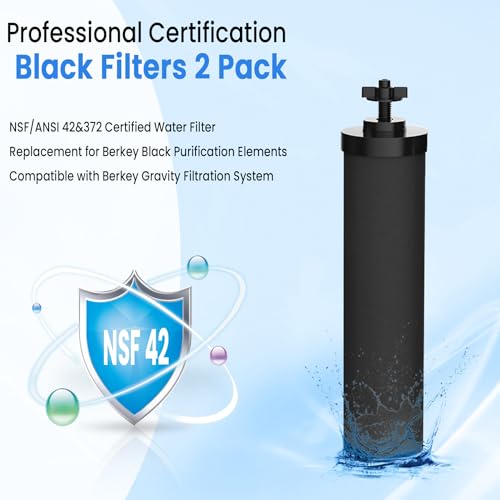 NSF ANSI 42 Certified Black Purification Elements (2 Count)