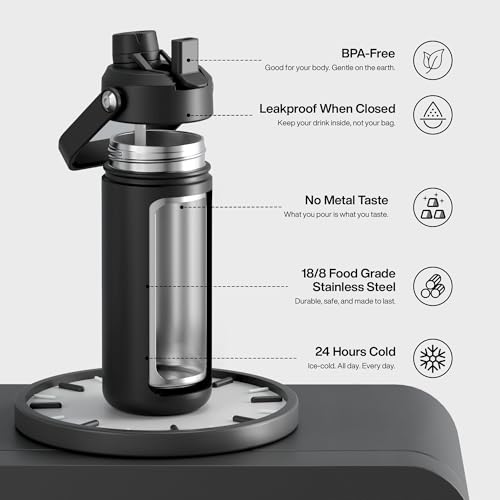 Insulated Water Bottle with Straw Stainless Steel Water Bottle