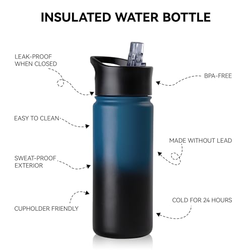 16 oz Insulated Water Bottle for School