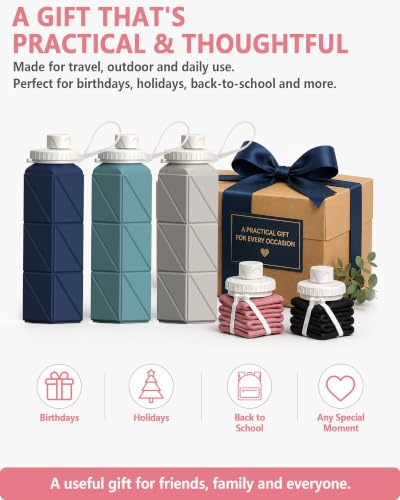 Collapsible Water Bottles 21oz (5 Count)