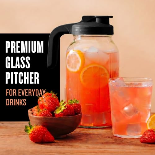 64 oz Mason Jar Glass Pitcher With Lid