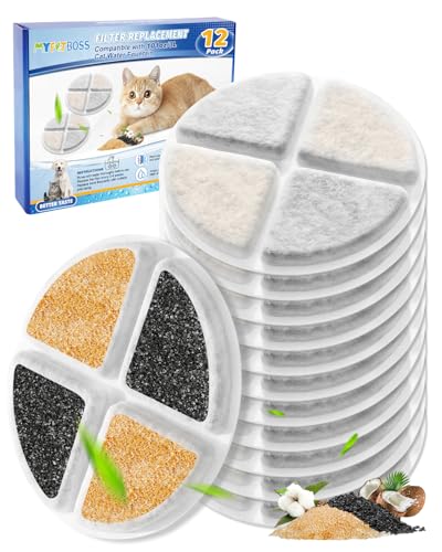 12 Pack Cat Water Fountain Filters Fit for 101oz (12 Count)