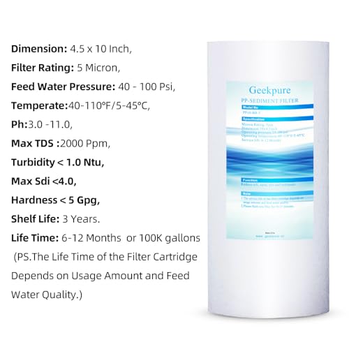 10 Inch Whole House PP and Carbon Filters (5 Count)