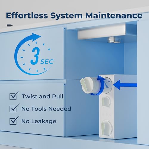RO500-BN, NSF Certified Tankless RO Reverse Osmosis Water Filtration System, 500 GPD Fast Flow, Brushed Nickel Faucet, 2:1 Pure to Drain Ratio, White