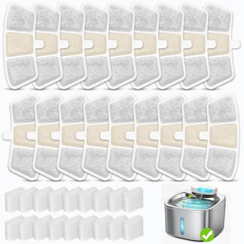 18 Pack PW04 3.5L Wireless Pet Fountain Filters for Hard Water (36 Count)