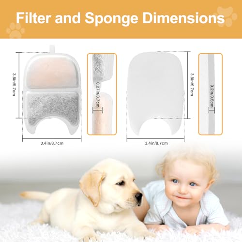 Replacement Filters and 4 Packs Sponges for 152oz (80 Count)