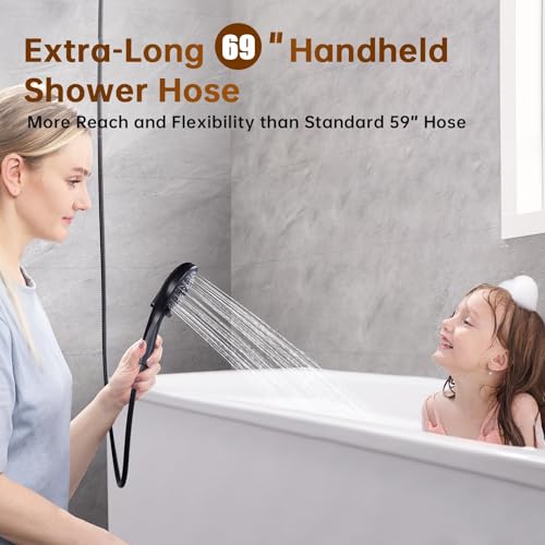 Rain Shower Head with Handheld Spray Built