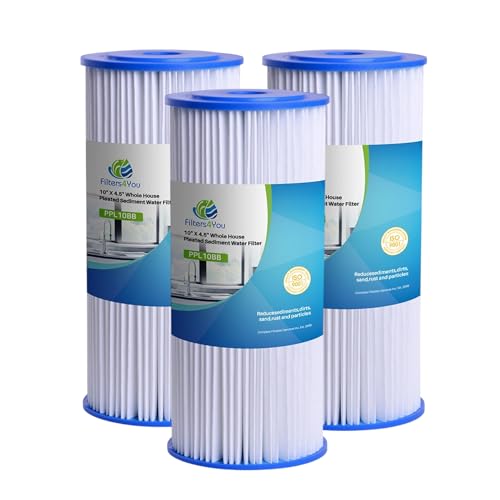 10 x 4.5 Pleated Water Filter Cartridges Compatible with HDX4PF4 (3 Count)