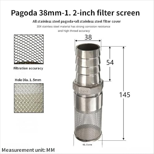 304 Stainless Steel Water Pump Filter Hose End Strainer Barbed Inline Mesh Screen